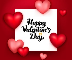 Valentine day card with paper background vector