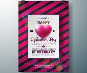 Valentine flyer and brochure cover template vectors set 03