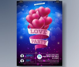 Valentine flyer and brochure cover template vectors set 05