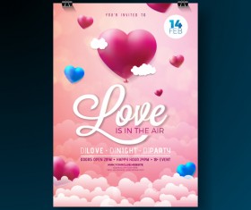 Valentine flyer and brochure cover template vectors set 07