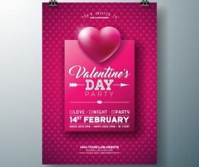 Valentine flyer and brochure cover template vectors set 08