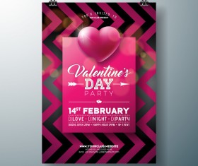 Valentine flyer and brochure cover template vectors set 13