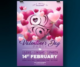 Valentine flyer and brochure cover template vectors set 15