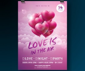 Valentine flyer and brochure cover template vectors set 17