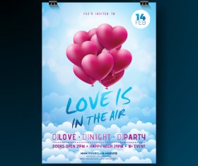 Valentine flyer and brochure cover template vectors set 18