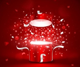 Valentine gift boxs with red background vector 02