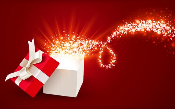 Valentine gift boxs with red background vector 04