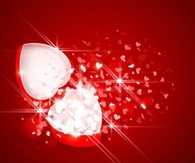 Valentine gift boxs with red background vector 05