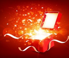 Valentine gift boxs with red background vector 06