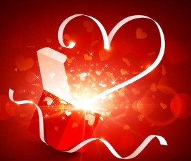 Valentine gift boxs with red background vector 07