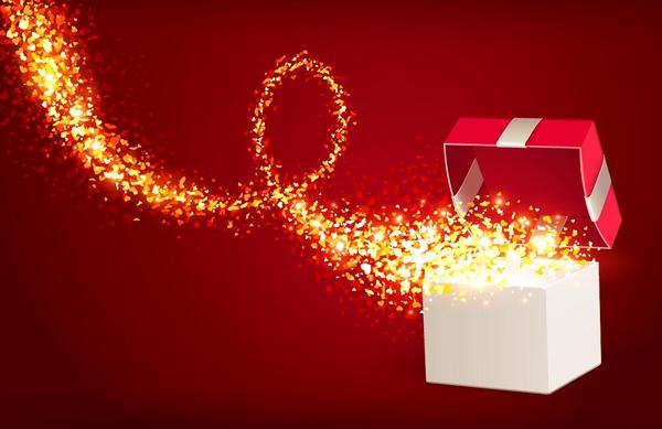 Valentine gift boxs with red background vector 08