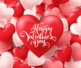 Valentine heart background vector material 02