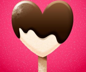 Vanilla ice cream with chocolate vector