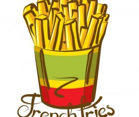 Vector french fries illustration material 02