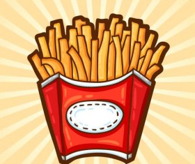 Vector french fries illustration material 03