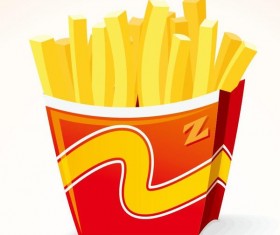 Vector french fries illustration material 04