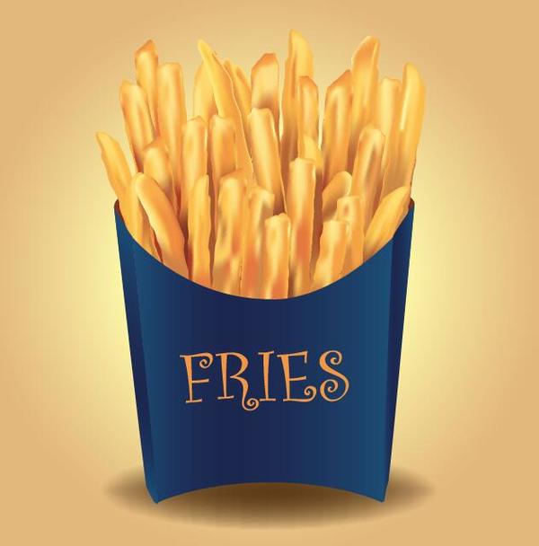 Vector french fries illustration material 05