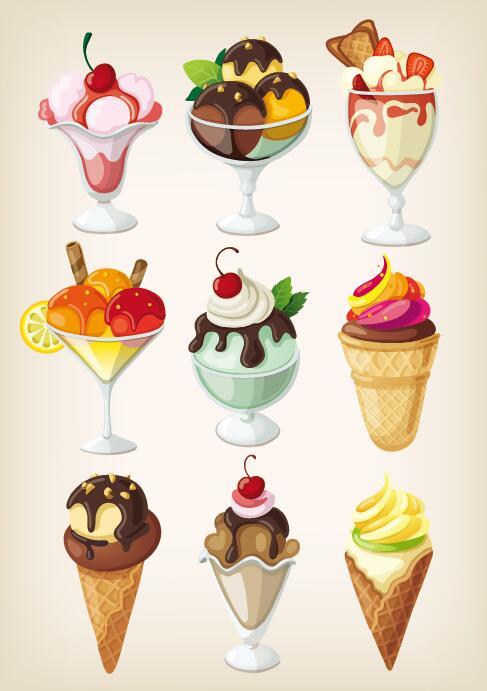 Vector ice cream design material 01