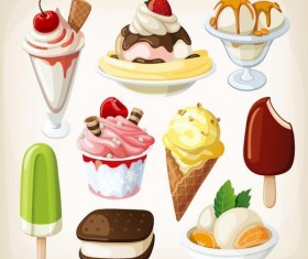 Vector ice cream design material 02