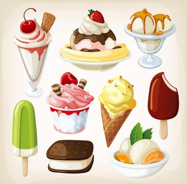 Vector ice cream design material 02