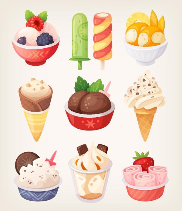 Vector ice cream design material 03