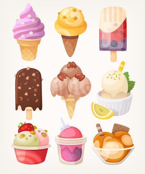 Vector ice cream design material 05