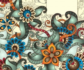 Vintage floral decorative vector background 01