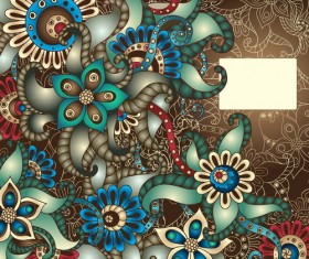 Vintage floral decorative vector background 02