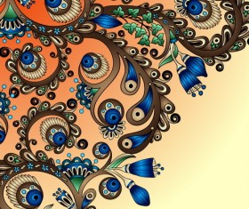 Vintage floral decorative vector background 04