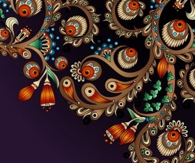 Vintage floral decorative vector background 05