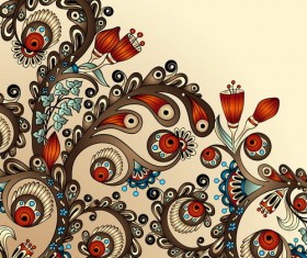 Vintage floral decorative vector background 06