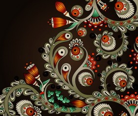 Vintage floral decorative vector background 07