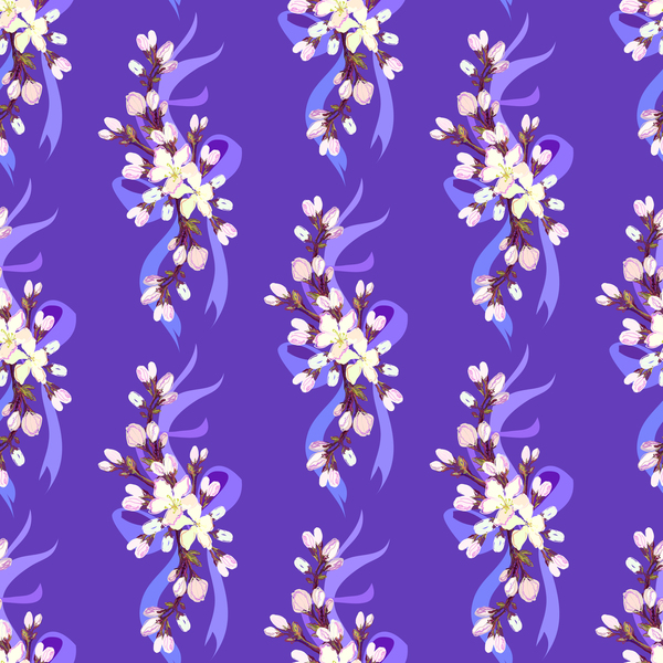 White flower seamless pattern vectors