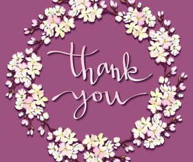 White flower spring frame vector 02