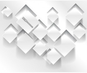 White square 3D background vector