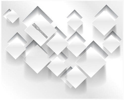 White square 3D background vector