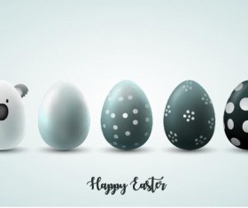 White with black easter egg illustration vector