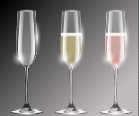 Wine cup illustration vector material 02