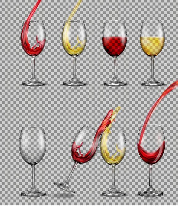 Wine cup illustration vector material 03