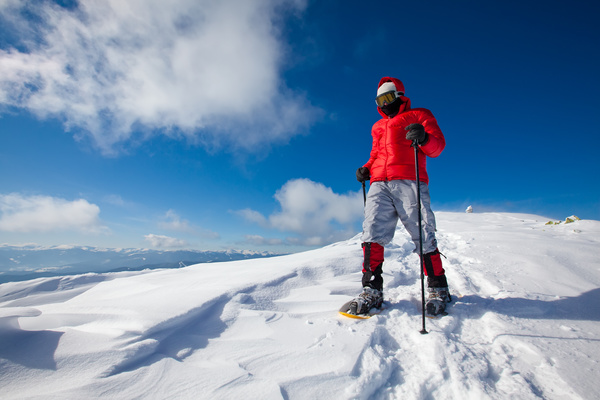Winter mountaineering man Stock Photo 02