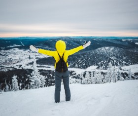 Winter mountaineering man Stock Photo 03