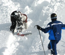 Winter skiing Stock Photo