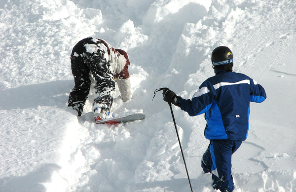 Winter skiing Stock Photo