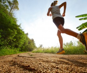 Woman running exercise Stock Photo 02