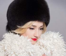 Woman wearing cotton cap Stock Photo 03