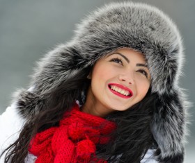 Woman wearing cotton cap Stock Photo 04