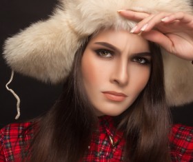 Woman wearing cotton cap Stock Photo 05
