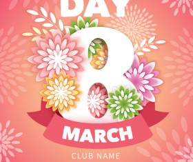 Womens day party flyer template vector material 02