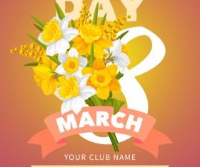 Womens day party flyer template vector material 03