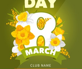 Womens day party flyer template vector material 04